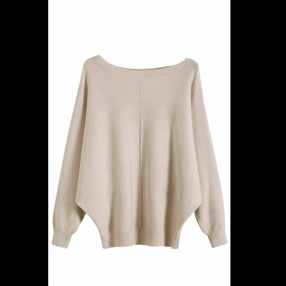 Beige Boatneck Sweater
